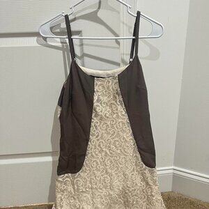 Kensie Gray Panel White Lace Mini Dress Size Medium